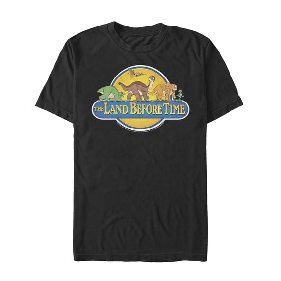 Men's The Land Before Time Character Title Graphic Tee Black X Large