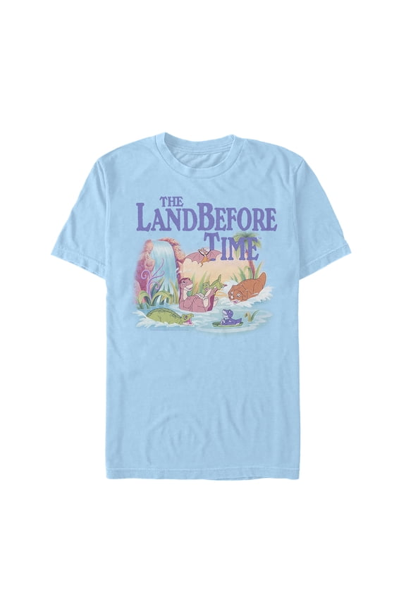 Men's The Land Before Time Dinosaur Summer Splash Graphic Tee Light Blue Medium