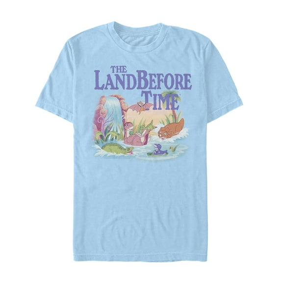 Men's The Land Before Time Dinosaur Summer Splash Graphic Tee Light Blue Medium
