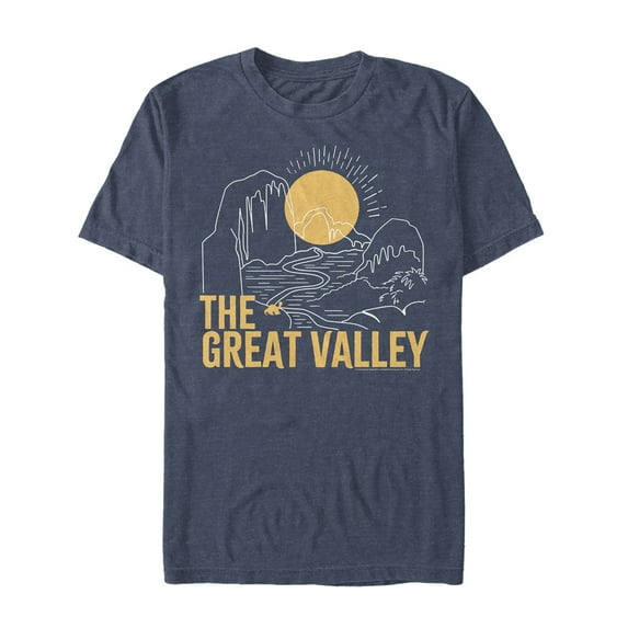 Men's The Land Before Time Great Valley Outline Graphic Tee Navy Blue Heather 2X Large