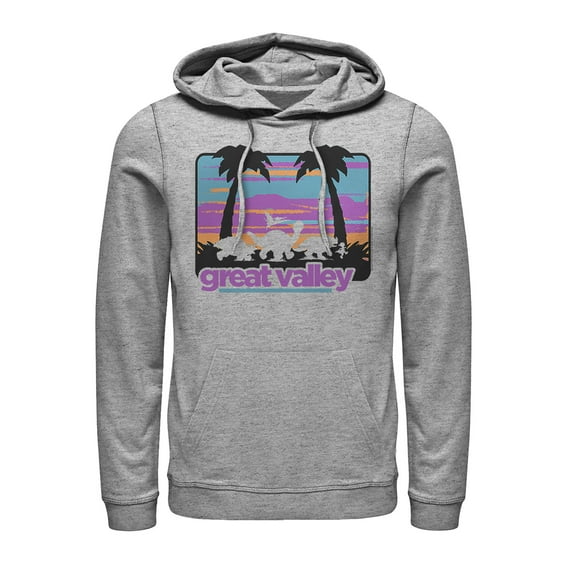 Men's The Land Before Time Retro Great Valley Pull Over Hoodie Athletic Heather Small