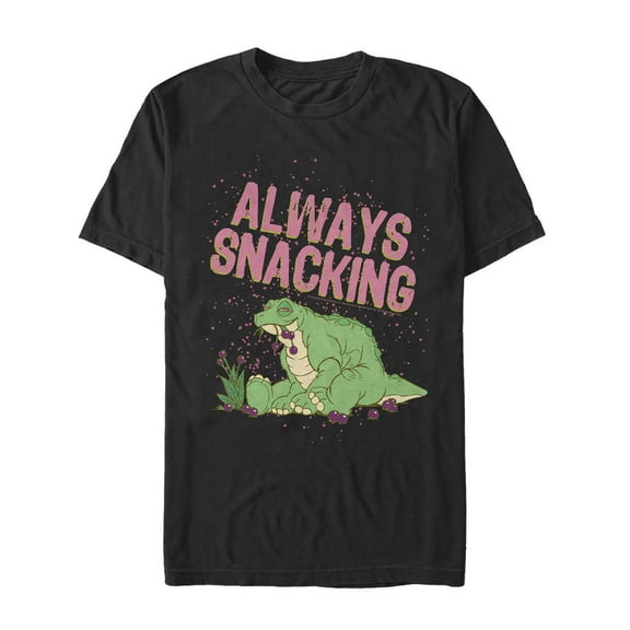 Men's The Land Before Time Snacking Spike  Graphic Tee Black Small