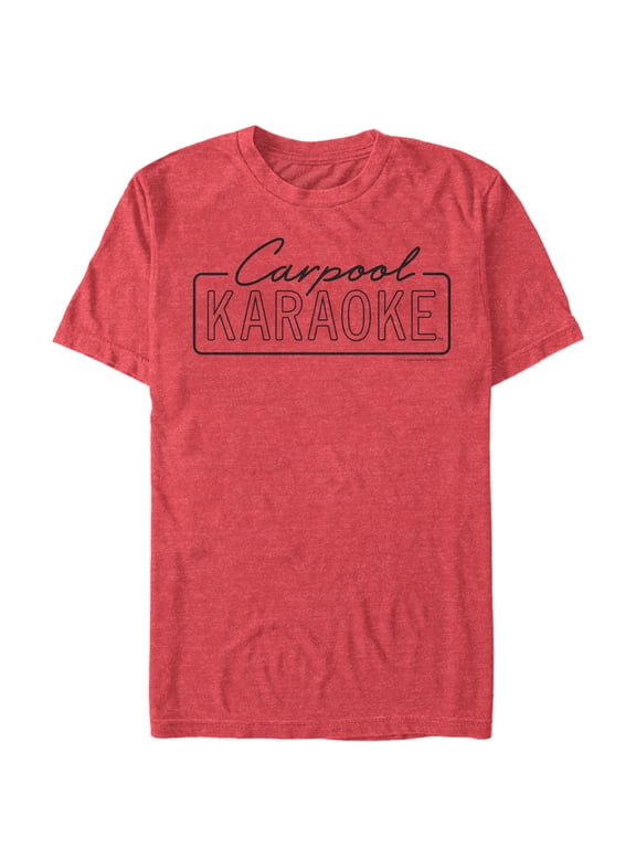 Men's The Late Late Show with James Corden Carpool Karaoke Text Logo Graphic Tee Red Heather Large