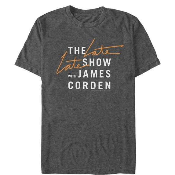 Men's The Late Late Show with James Corden Classic Logo Graphic Tee Charcoal Heather 3X Large