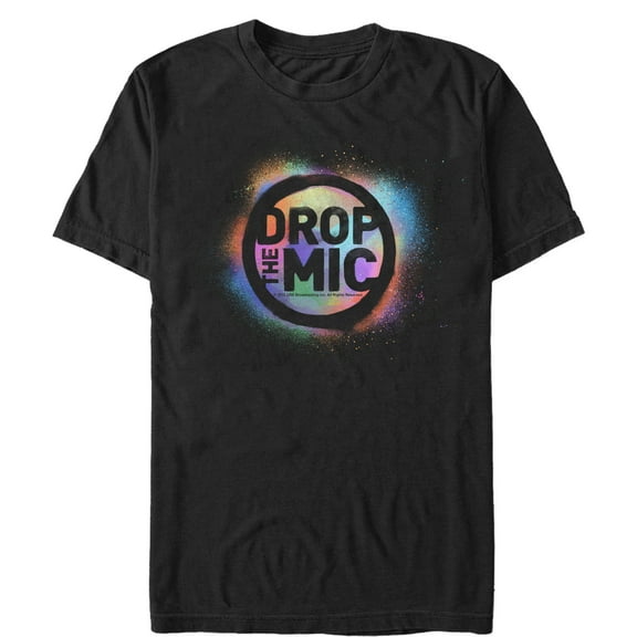 Men's The Late Late Show with James Corden Drop the Mic Spray Paint Graphic Tee Black X Large