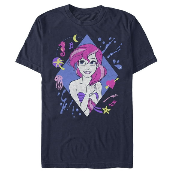 Men's The Little Mermaid Ariel '90s Distressed Graphic T-Shirt