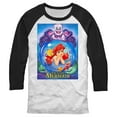 thumbnail image 1 of Men's The Little Mermaid Ariel Classic Movie Poster Baseball Graphic Tee White/Black Large, 1 of 4