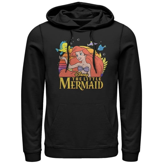 Men's The Little Mermaid Ariel Classic  Pull Over Hoodie Black X Large