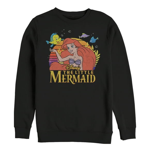 Men's The Little Mermaid Ariel Classic Sweatshirt Black 2X Large