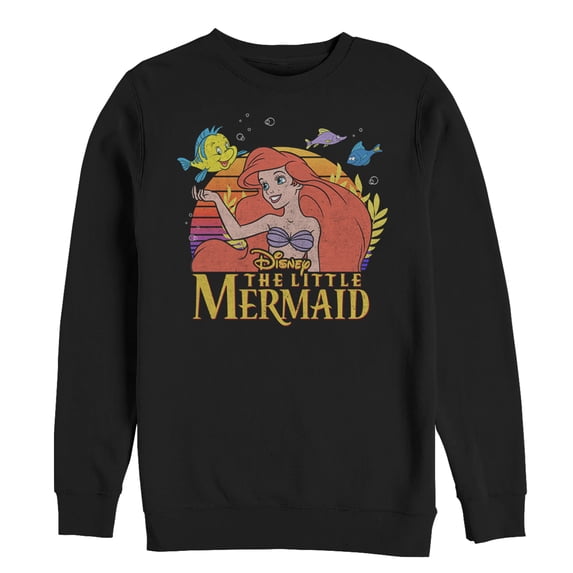 Men's The Little Mermaid Ariel Classic Sweatshirt Black Large