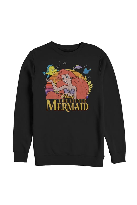 Men's The Little Mermaid Ariel Classic Sweatshirt Black Large