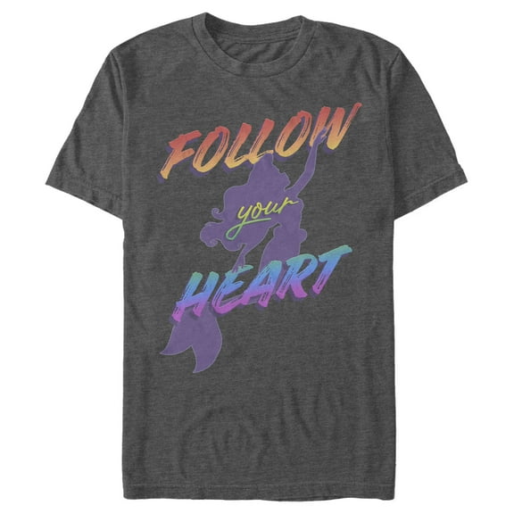 Men's The Little Mermaid Ariel Follow Your Heart Silhouette  Graphic T-Shirt