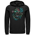 thumbnail image 1 of Men's The Little Mermaid Ariel Neon Light Print Pull Over Hoodie Black Small, 1 of 3