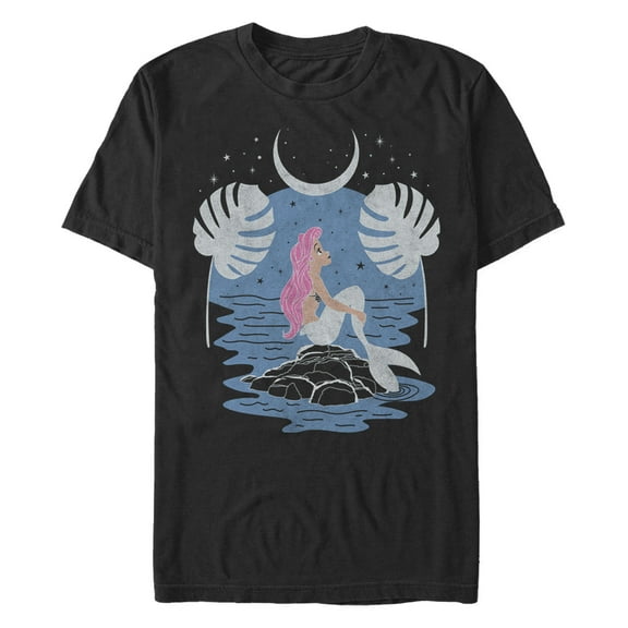 Men's The Little Mermaid Ariel Night Scene  Graphic T-Shirt