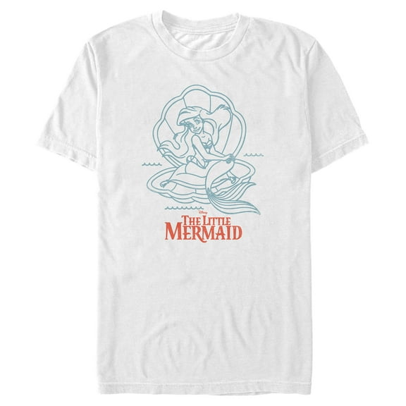 Men's The Little Mermaid Ariel Outline Logo  Graphic T-Shirt