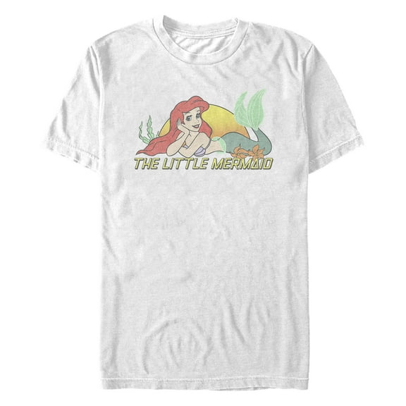 Men's The Little Mermaid Ariel Retro Movie Logo  Graphic T-Shirt
