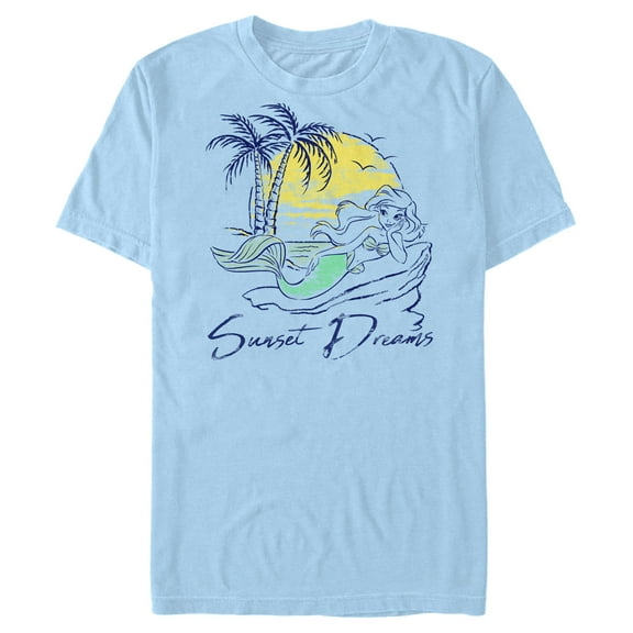 Men's The Little Mermaid Ariel Sunset Dreams Distressed  Graphic T-Shirt