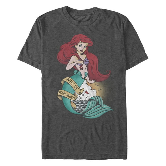 Men's The Little Mermaid Ariel Tattoo Graphic T-Shirt