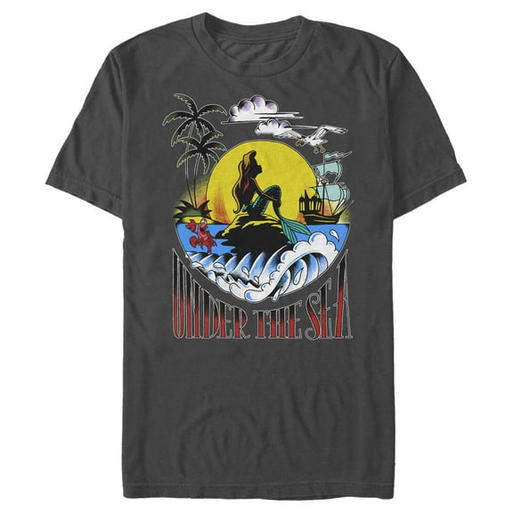 Men's The Little Mermaid Ariel Under the Sea Airbrushed  Graphic T-Shirt