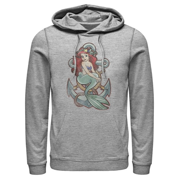 Men's The Little Mermaid Ariel Vintage Anchor Pull Over Hoodie