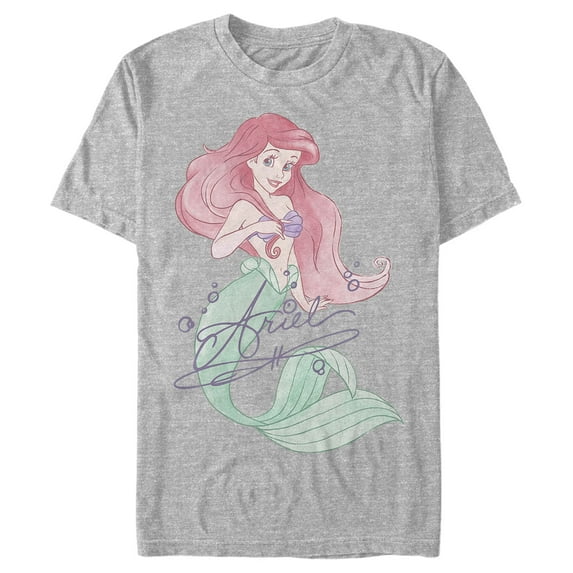 Men's The Little Mermaid Ariel Watercolor Signature Graphic T-Shirt