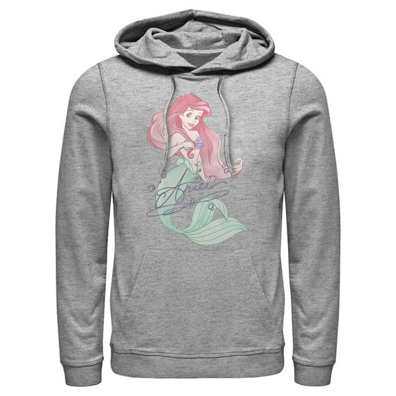Men's The Little Mermaid Ariel Watercolor Signature Pull Over Hoodie
