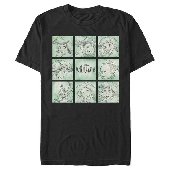 Men's The Little Mermaid Ariel and Friends Sketches  Graphic T-Shirt