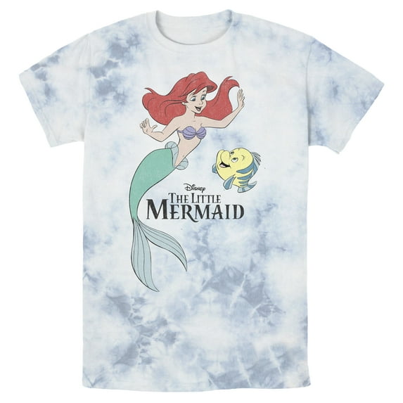 Men's The Little Mermaid Distressed Ariel and Flounder Friends Graphic T-Shirt