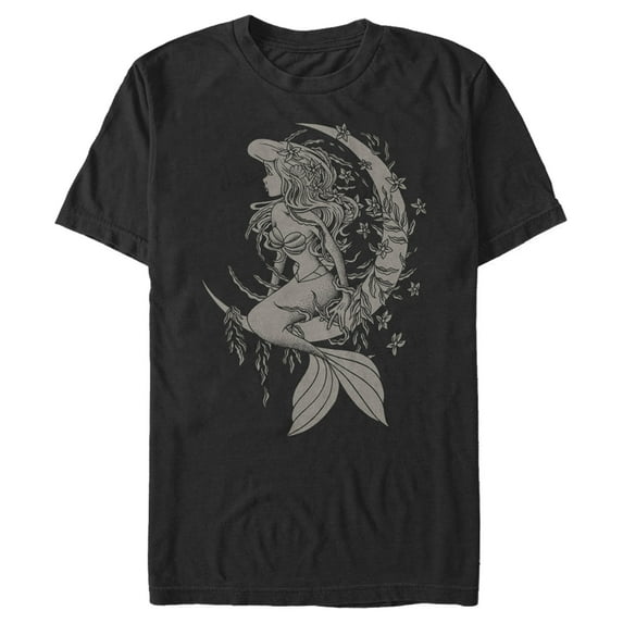 Men's The Little Mermaid Dreamy Ariel Graphic Tee Black Small