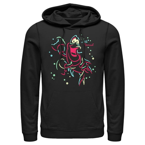 Men's The Little Mermaid Neon Sebastian  Pull Over Hoodie