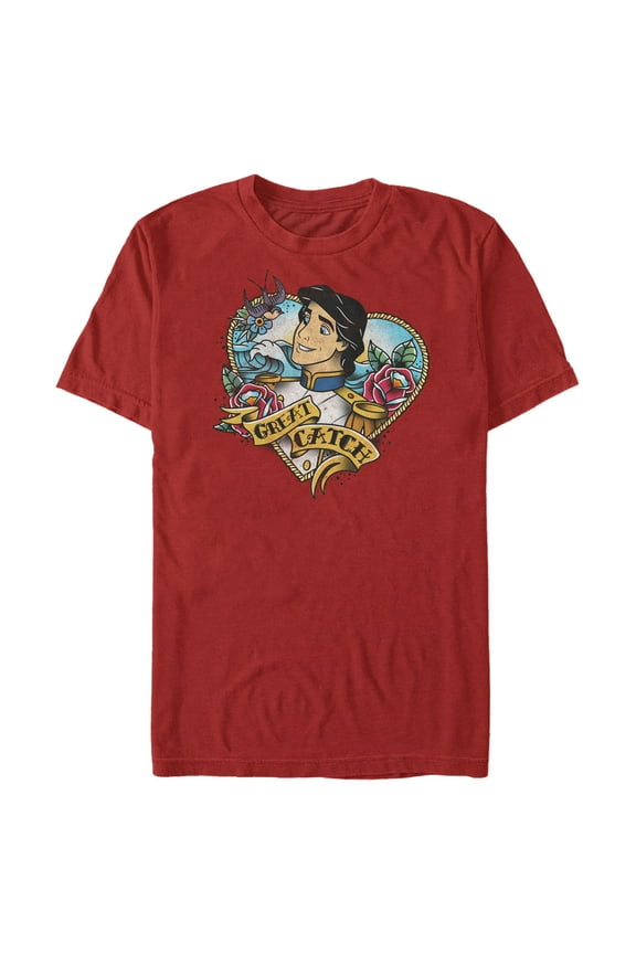Men's The Little Mermaid Prince Eric Great Catch Tattoo  Graphic T-Shirt