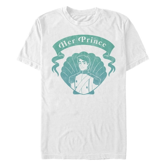 Men's The Little Mermaid Prince Eric Her Prince Blue Distressed  Graphic T-Shirt