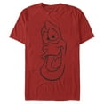 thumbnail image 1 of Men's The Little Mermaid Sebastian Face Outline Graphic Tee Red Small, 1 of 5