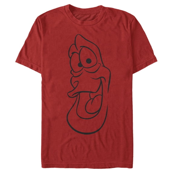 Men's The Little Mermaid Sebastian Face Outline Graphic Tee Red X Large