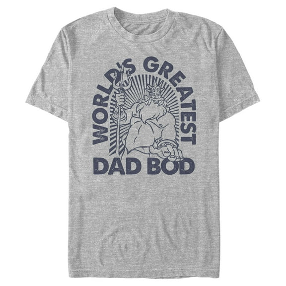 Men's The Little Mermaid The Little Mermaid King Triton World's Greatest Dad Bod Graphic Tee Athletic Heather Medium