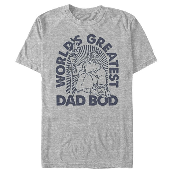 Men's The Little Mermaid The Little Mermaid King Triton World's Greatest Dad Bod Graphic Tee Athletic Heather X Large