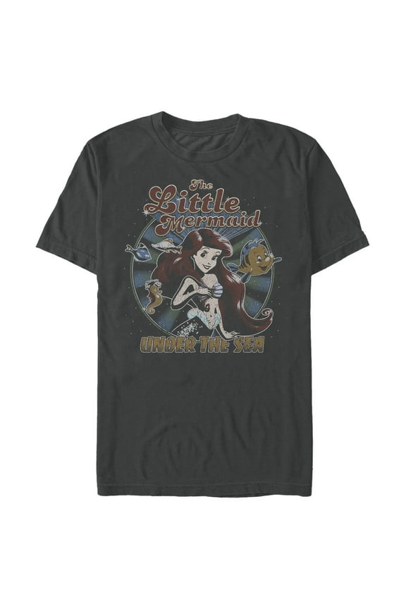 Men's The Little Mermaid Under Sea Grunge Graphic T-Shirt