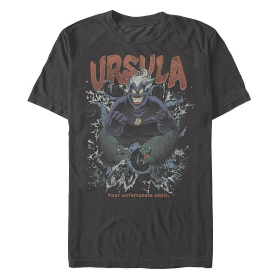 Men's The Little Mermaid Ursula Poor Unfortunate Souls Retro Distressed Poster  Graphic T-Shirt