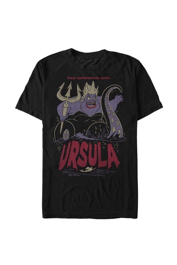 Men's The Little Mermaid Ursula Sea Witch  Graphic Tee Black Large