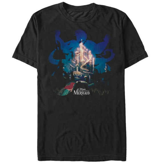 Men's The Little Mermaid Ursula Silhouette Graphic Tee Black Small