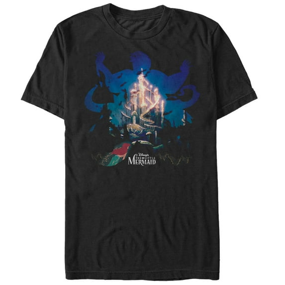 Men's The Little Mermaid Ursula Silhouette Graphic Tee Black X Large