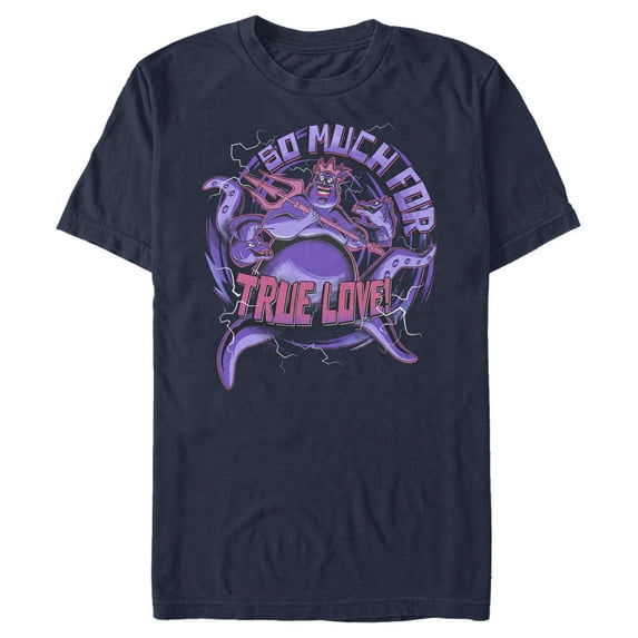 Men's The Little Mermaid Ursula So Much For True Love Graphic Tee Navy Blue 2X Large