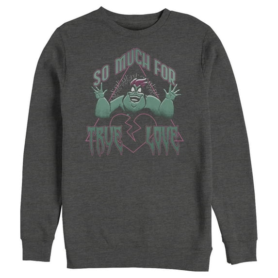 Men's The Little Mermaid Ursula So Much For True Love Sweatshirt Charcoal Heather X Large