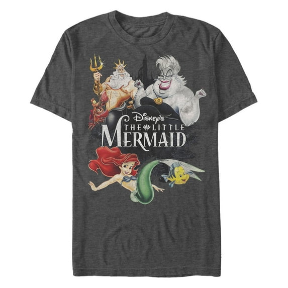 Men's The Little Mermaid Vintage Characters Graphic T-Shirt