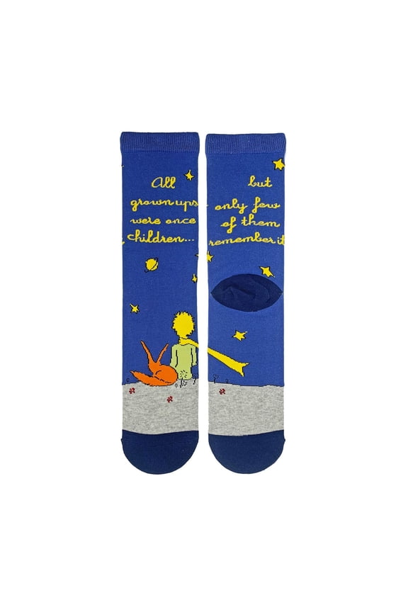 Mens The Little Prince Novelty Crew Socks, Crazy Funny Cotton Dress Socks Gift - The Tamed Fox