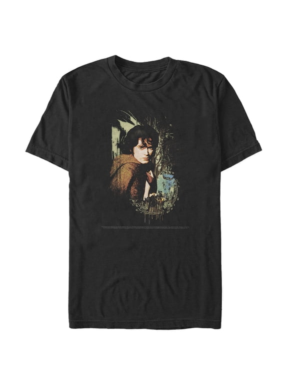 Men's The Lord of the Rings Fellowship of the Ring Frodo Paint Splatter Graphic Tee Black Medium
