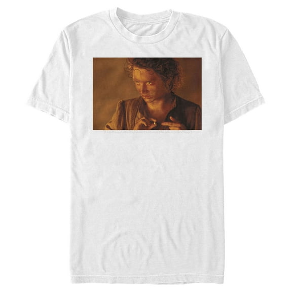Men's The Lord of the Rings Fellowship of the Ring Frodo and the Ring  Graphic Tee White Small