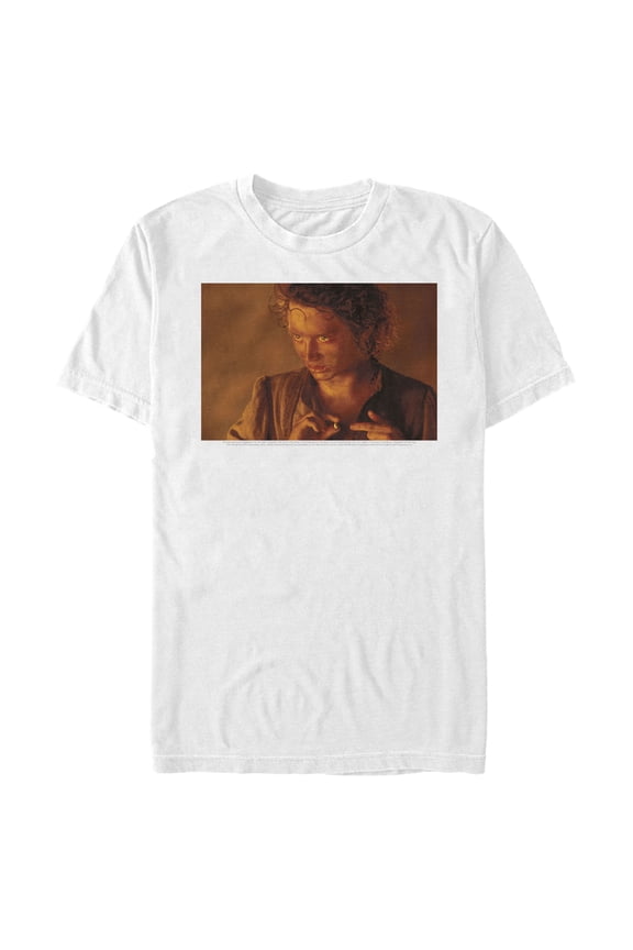 Men's The Lord of the Rings Fellowship of the Ring Frodo and the Ring Graphic Tee White Small