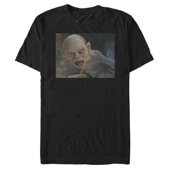 Men's The Lord of the Rings Fellowship of the Ring Gollum Yell Graphic Tee Black 2X Large