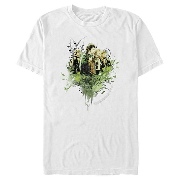 Men's The Lord of the Rings Fellowship of the Ring Hobbit Paint Splatter  Graphic Tee White Medium